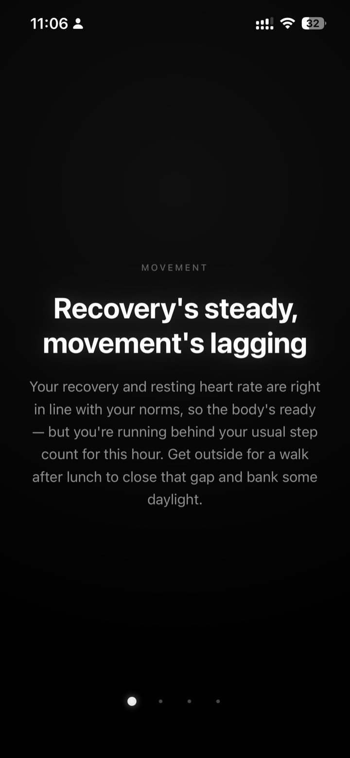 Years home screen with the daily message